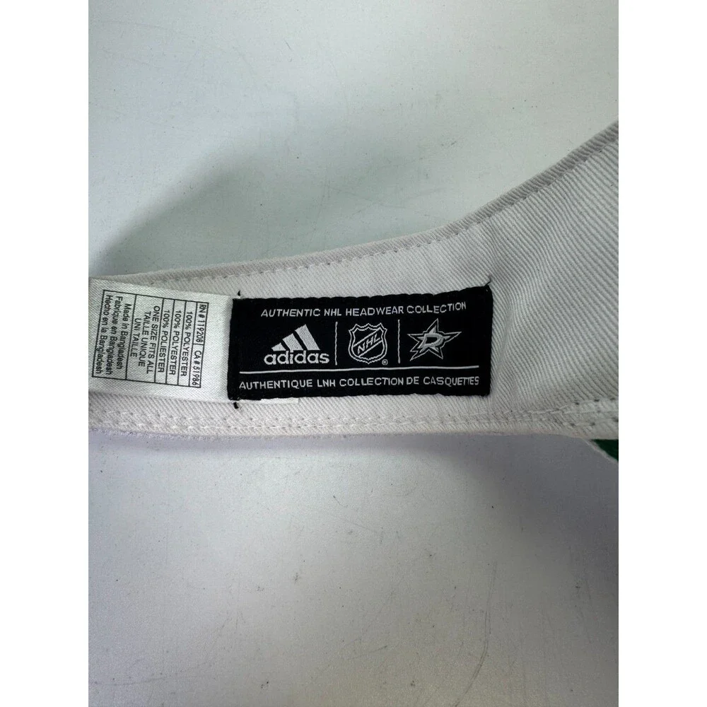 Adidas Dallas Stars NHL Visor White Green OSFA Adjustable Hat Sample New